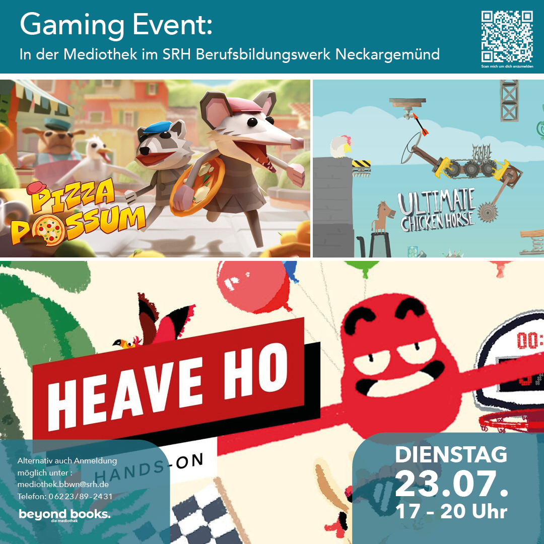 Gaming Event: Pizza Possum, Ultimate Chicken Horse & HeaveHo